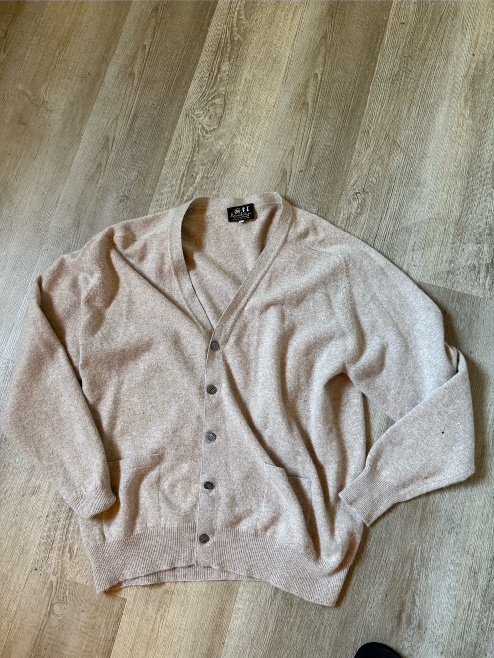 100% cashmere Luxury Oversize Beige cardigan